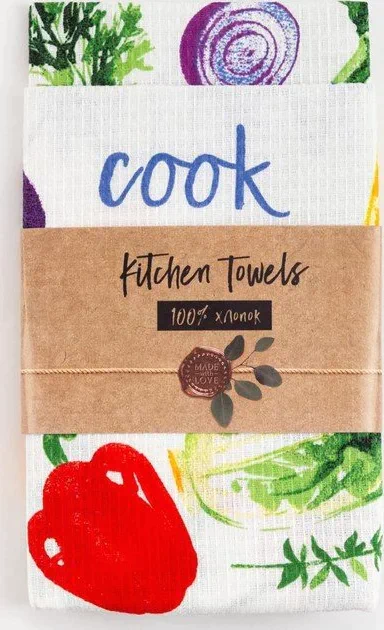 Набор кухонных полотенец Доляна The natural cook, 35х60см-2шт, 100% хл