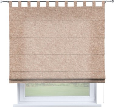 Римская штора на петлях «Кортин», ткань лён кашемир розовая пудра