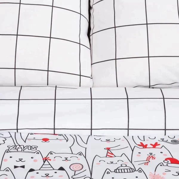 Постельное белье Этель 2 сп Xmas cat 175*215 см, 200*220 см, 70*70 см - 2 шт