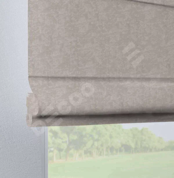 Римская штора «Кортин», софт мрамор пудровый, на петлях