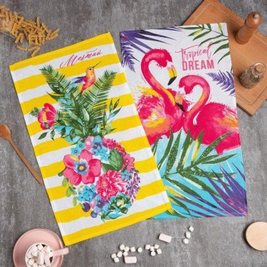 Набор кухонных полотенец Доляна «Цветочное настроение», 35х60см-2шт, 100% хл