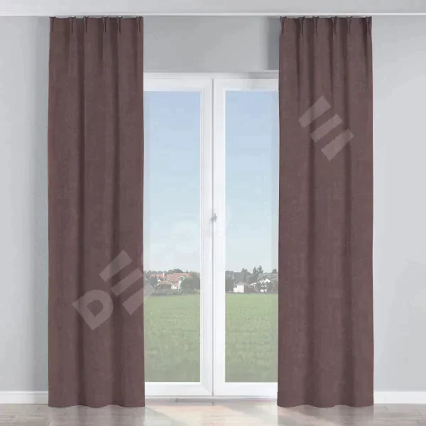 Комплект штор канвас махагон, на тесьме «Кустик»