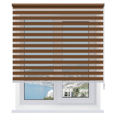 Рулонная штора День-ночь Diamond коричневый