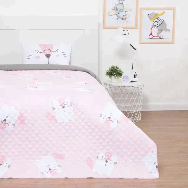 Покрывало детское и наволочка Этель 1,5 сп "Cute cats", 145х210 ±5 см, 40х60 см, микрофибра