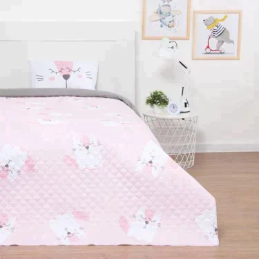 Покрывало детское и наволочка Этель 1,5 сп "Cute cats", 145х210 ±5 см, 40х60 см, микрофибра