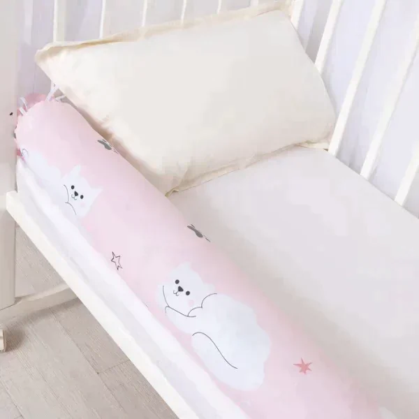 Бортик в кроватку Крошка Я "Sweet cats" 20х120 см, 100% хлопок