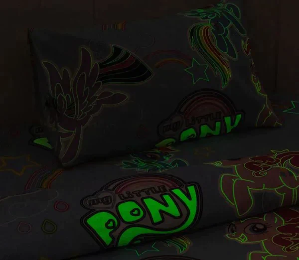 Постельное бельё 1,5 сп Neon Series "Rainbow vibes" My Little Pony 143*215 см, 150*214 см, 50*70 см -1 шт