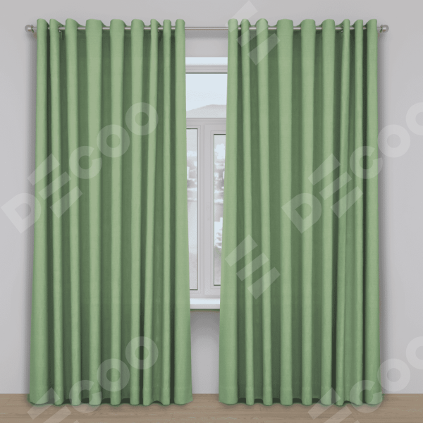 Шторы на люверсах ткань блэкаут однотонный, оливковый