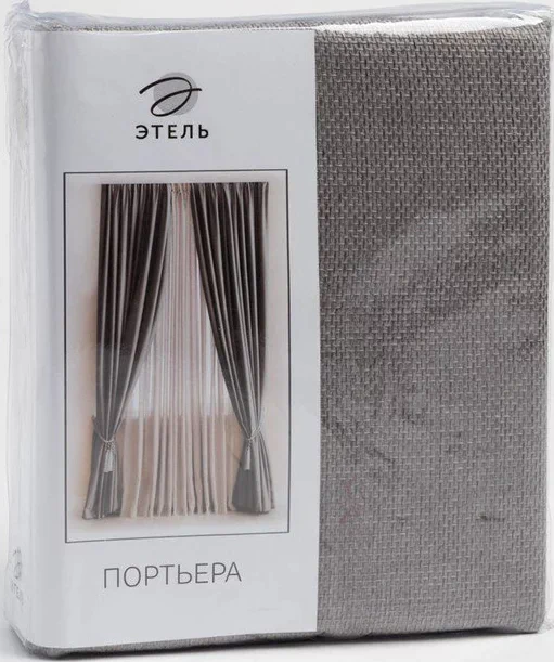 Штора портьерная  "Этель" 200*270 см Натура серый,100% п/э