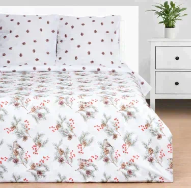 Постельное бельё Этель Дуэт Spruce branches 143х215 см -2 шт, 220х240 см, 70х70 см -2 шт, поплин 125 г/м2