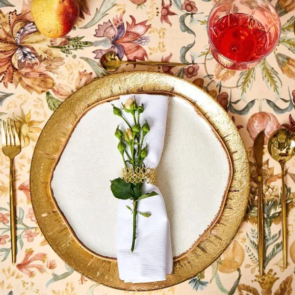 Набор столовый "Этель" Floral pattern скатерть 147*219 +/-2см с ГМВО, салф. 40х40 см - 12 шт