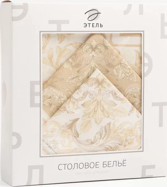 Набор столовый Этель «Классика», скатерть 110×145 см, салфетки 40 × 40 см, 4 шт., хлопок 100 %