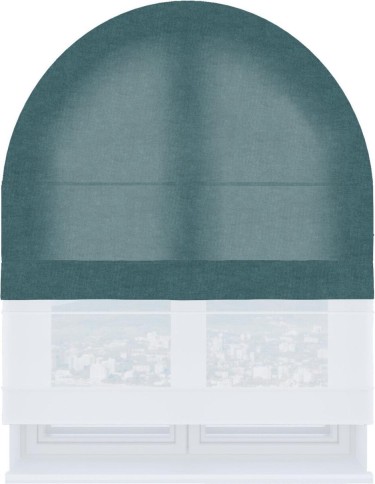 Римская штора «Кортин», канвас ментоловый, день-ночь для арочного проёма