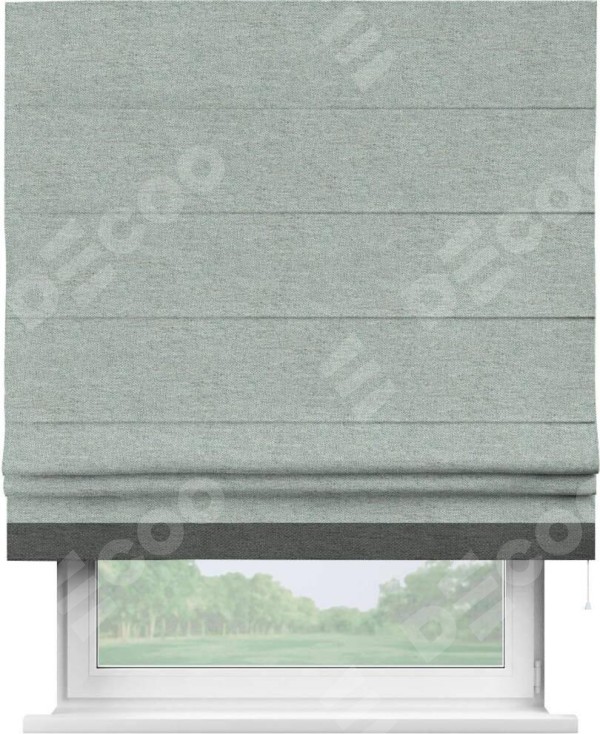 Римская штора «Кортин» с кантом Джестер, для проема, ткань стиф димаут светло-серый