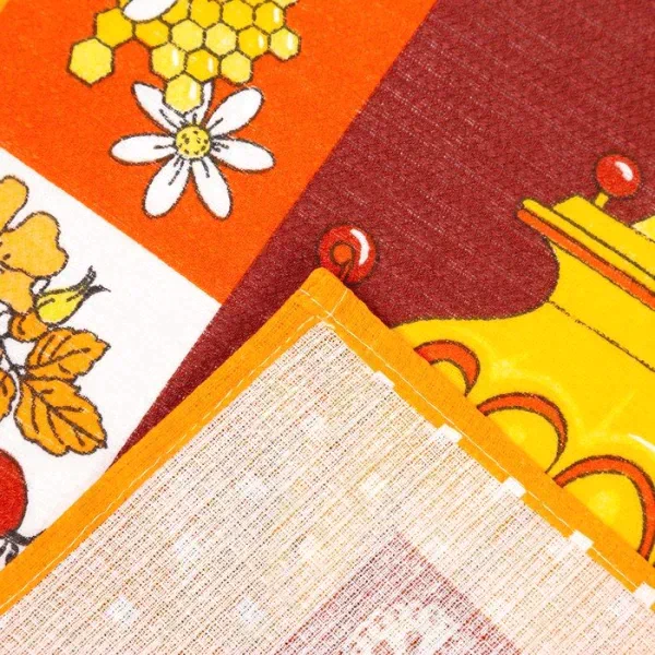 Полотенце 45х60 см, Чаепитие, коричневый, вафля, 160 гр/м2, хлопок 100%