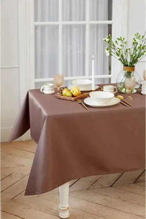 Скатерть "Этель" Elegance 150*110 +/-3см, цв.кофейный, пл. 192 г/м2, хл с ВГМО