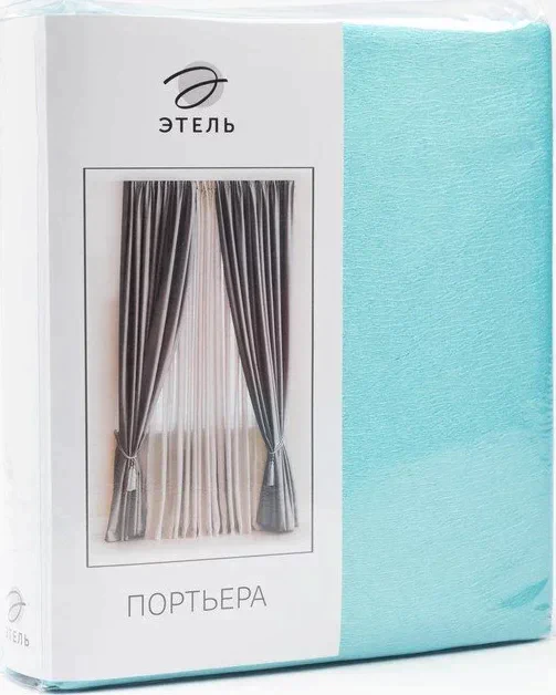 Штора портьерная "Этель" ширина 135 см, высота 260 см, цвет бирюзовый, глянцевая