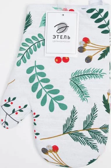 Варежка-прихватка "Leaves" 20х28см, репс, 100% х/л, ватин 250г/м2