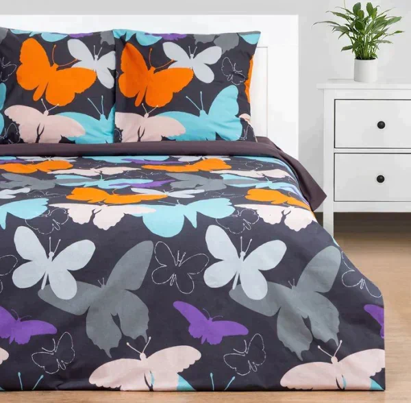 Постельное бельё Этель 2 сп Butterflies 175х215 см, 200х220 см, 70х70 см - 2 шт