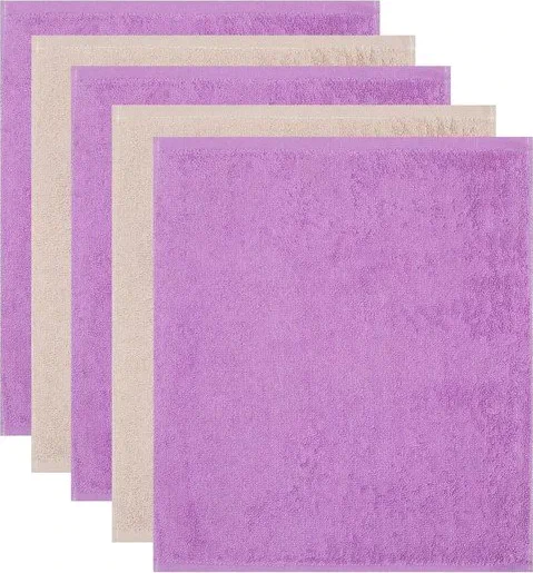 Набор махровых полотенец Этель Lavender 30х30 см -5шт, 100% хлопок 340 гр/м2