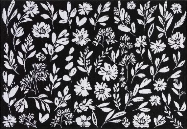 Салфетка "Этель" Flowers black 30х45 см вид 1, 100% пэ, 370 г/м2