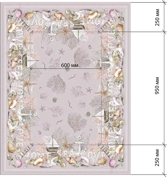 Скатерть Этель «Коралловый риф» 220х145см +/-3см, 100% хл, саржа 190 гр/м2