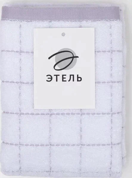 Полотенце махровое Этель "Клетка" цв.белый, 34*70 см, 350 гр/м2, 100% хлопок