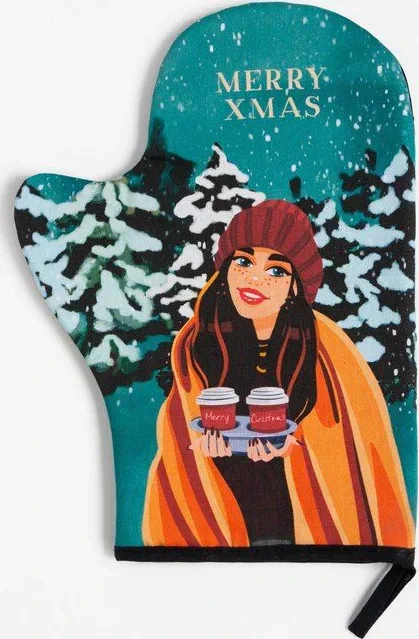 Варежка-прихватка "Winter holiday" 20х28 см, саржа, 100% х/л, ватин 250 г/м2