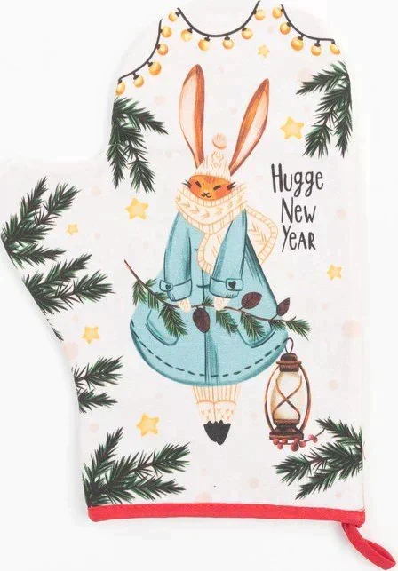 Набор кух. "Hugge New Year" варежка-прихватка 20х28 см, прихватка 19х19 см, 100% хл