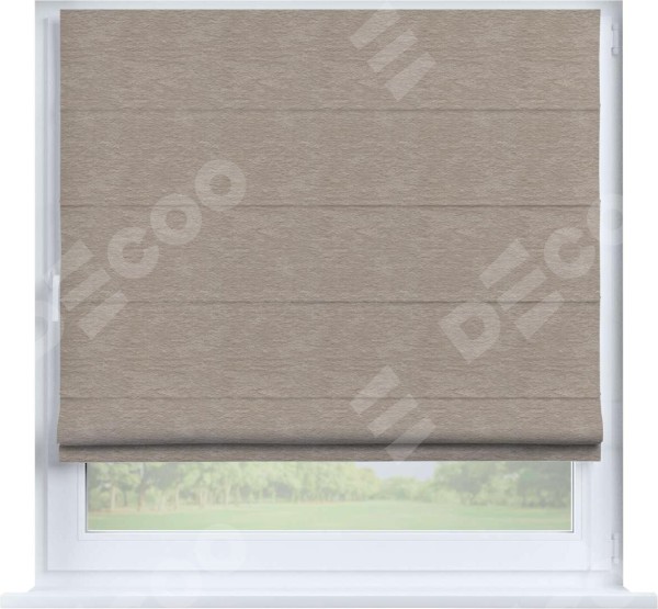 Римская штора «Кортин» на створку, ткань софт однотонный тёмно-бежевый