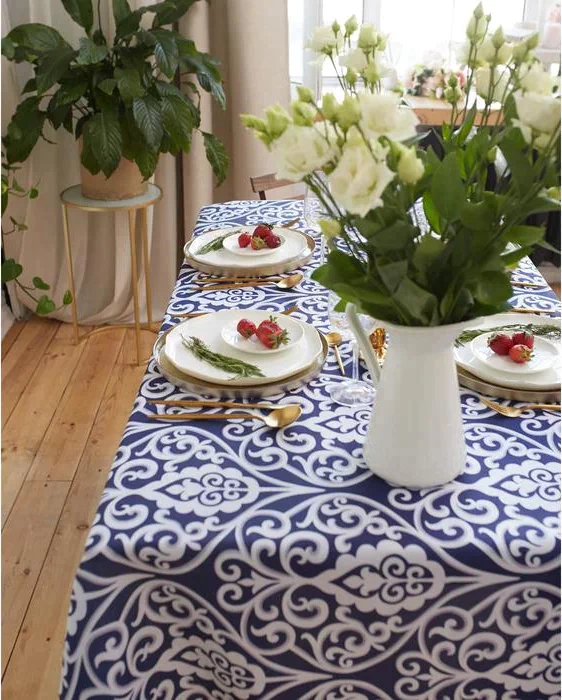 Скатерть Доляна Vintage patterns 150*220 +/- 2 см, 100% п/э