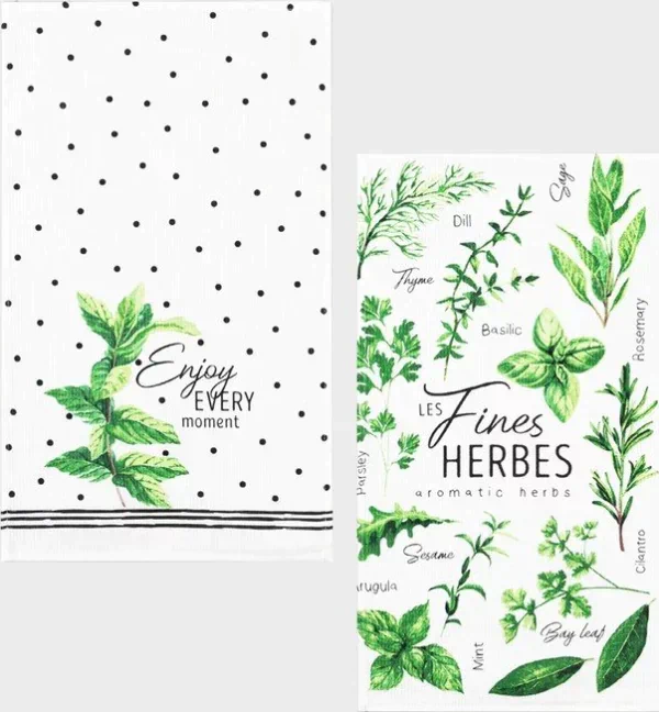 Набор кухонных полотенец Доляна Fines herbes, 35х60см-2шт, 100% хл