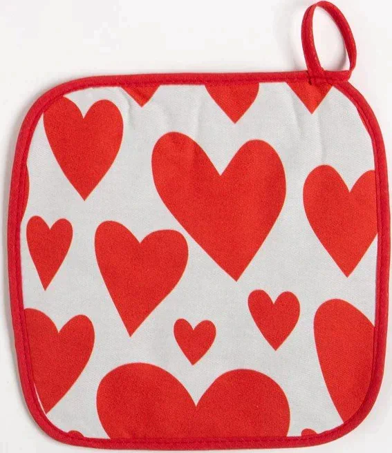 Кухонный набор Этель Red hearts, полотенце 40х73 см, прихватка 19х19 см, фартук 60х65 см