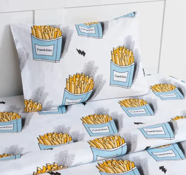 Постельное бельё Этель 1,5 сп "French fries", 143х215 см, 150х214 см, 50х70 см -1 шт, 100% хлопок, бязь
