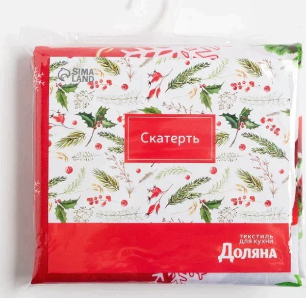 Скатерть Доляна «Уютный праздник» 110х145 см, 100% п/э