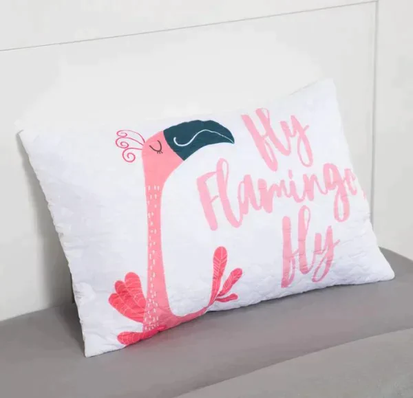 Покрывало детское и наволочка Этель 1,5 сп "Flamingo time", 145х210 см, 40х60 см, микрофибра