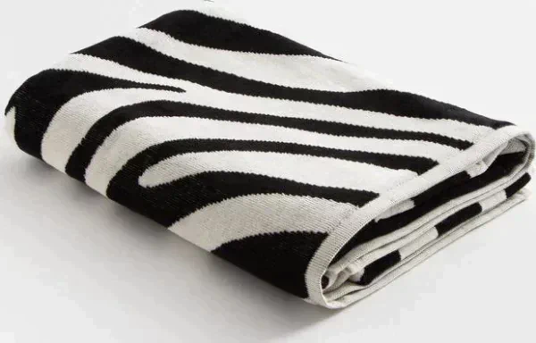 Полотенце махровое Этель Zebra чёрный, 70х130 см, 100% хл, велюр, 420 гр/м2