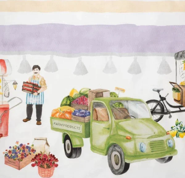 Скатерть Этель Food market 220х147 см,100% хлопок, саржа 190 г/м2