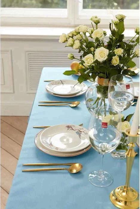 Скатерть Этель Elegance 150*180 +/-3см, цв.серо-синий, пл. 192 г/м2, хл с ВГМО