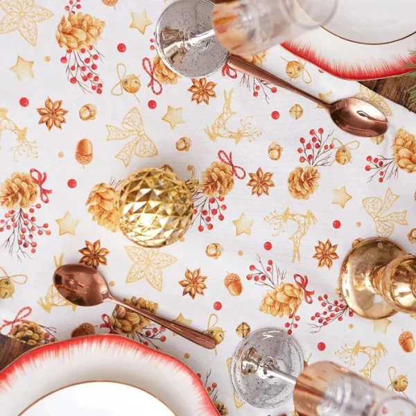 Дорожка на стол "Этель" Golden Christmas 30х70 см, 100% хл, саржа 190 гр/м2