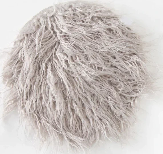Сидушка на стул меховая Доляна "Уют" цв.беж d 30 cm,100% п/э