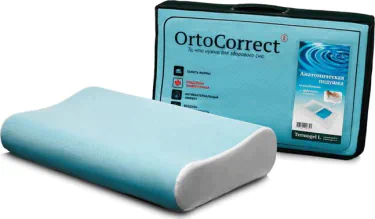 Ортопедическая подушка OrtoCorrect Termogel L, с гелевой вставкой, 58 х 38, валики 10/12 см