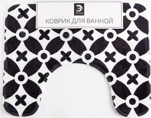 Коврик для ванной Этель "Узор", 50х40 см, велюр