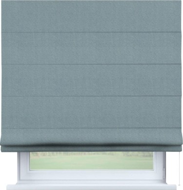 Римская штора «Кортин» для проема, ткань блэкаут с блеском синий