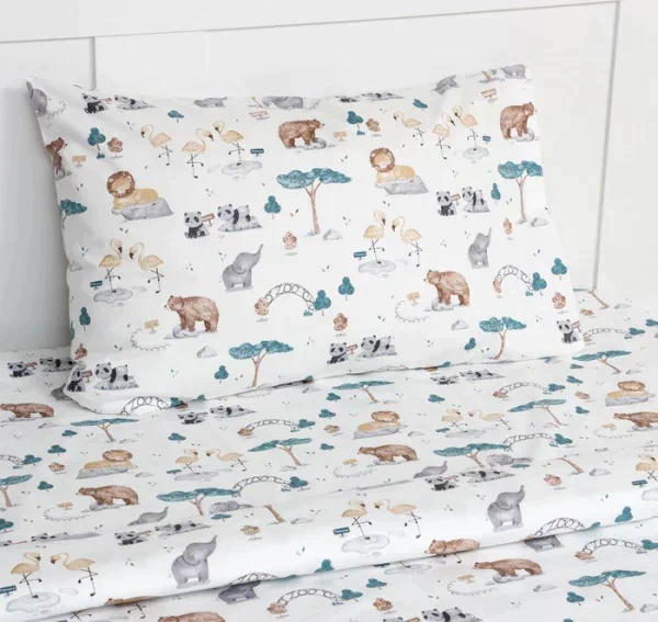 Постельное бельё Этель 1,5 сп "Cute animals", 143х215 см, 155х214 см, 50х70 см -1 шт, 100% хлопок, сатин