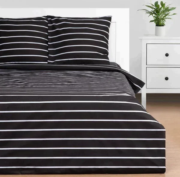 Постельное бельё Этель Дуэт Black stripes 143х215 см-2шт, 220х240 см, 70х70см-2шт, 100% хлопок, поплин