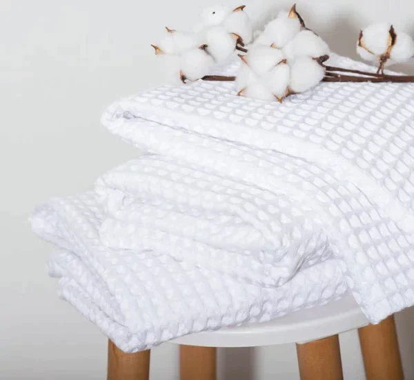Полотенце вафельное банное Этель Boho 67х140 см, цвет белый, 100% хл, 290 гр/м2