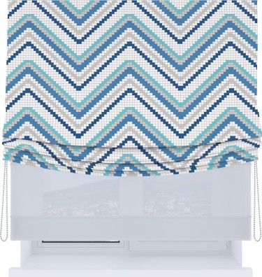 Римская штора «Кортин», день-ночь с мягкими складками, «Геометрическая волна»