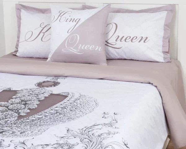 Постельное бельё «Этель» 2 сп King&Queen 175*215 см,200*215 см,50*70+4 см - 2 шт