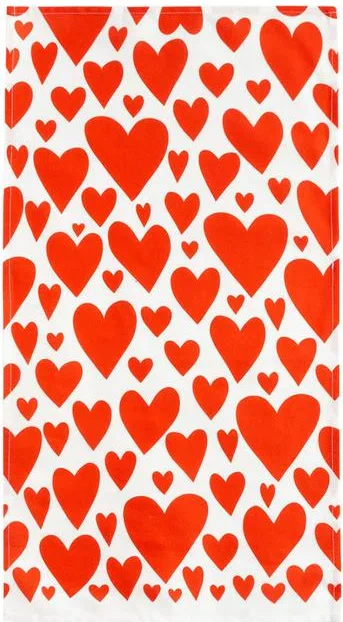Полотенце "Этель" Red hearts 40х73см, 100% хл, саржа 190 г/м2